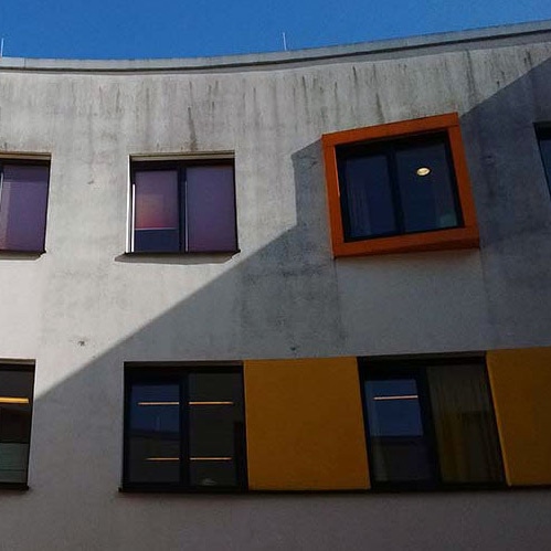 Dreckige Fassade vor unserer Fassadenreinigung! Hauswand reinigen Algenentfernung vorher, dreckig